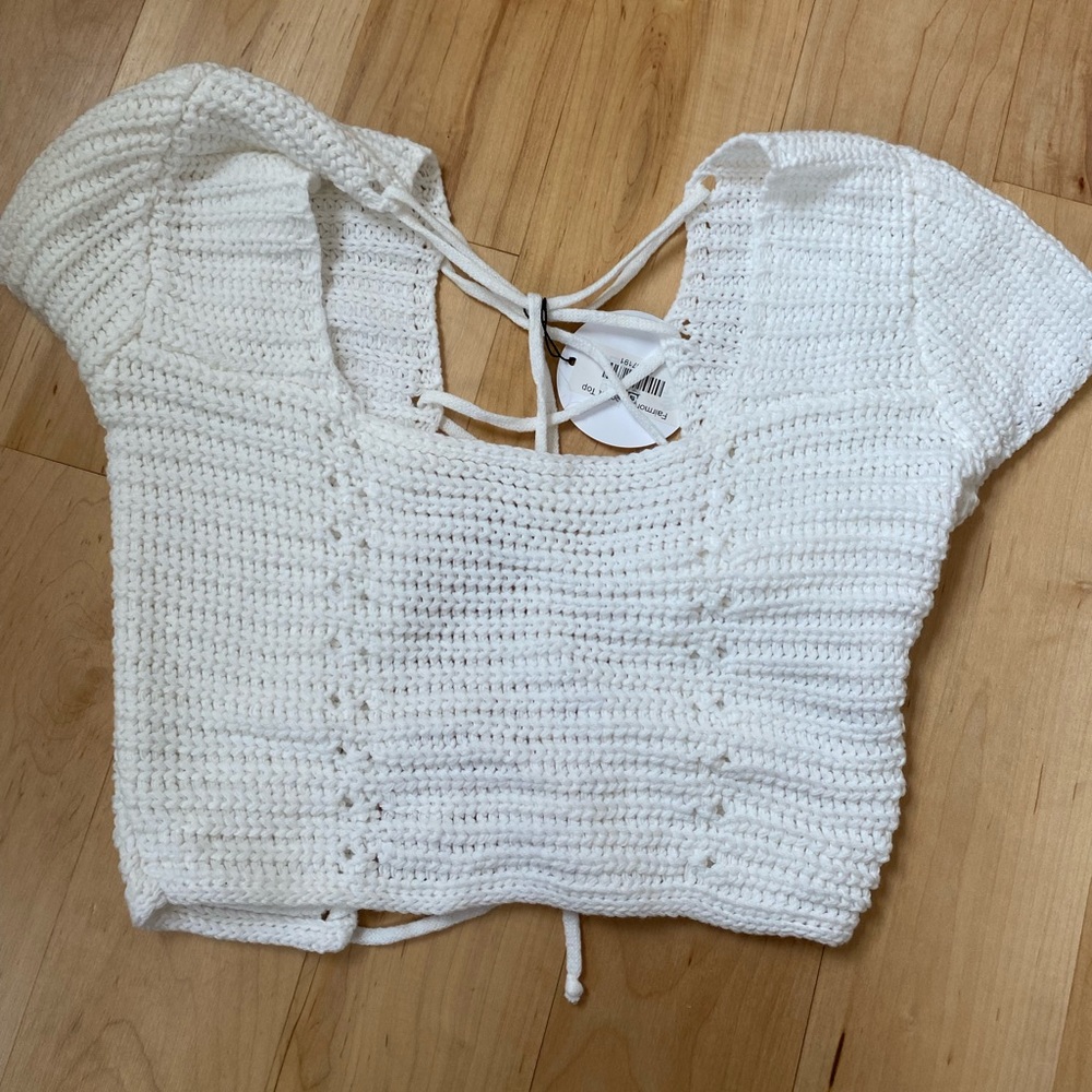 Crochet tie back top